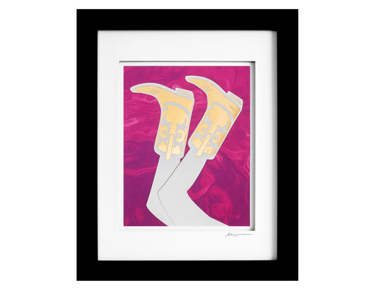 Cowgirl Boots - Pink Marble