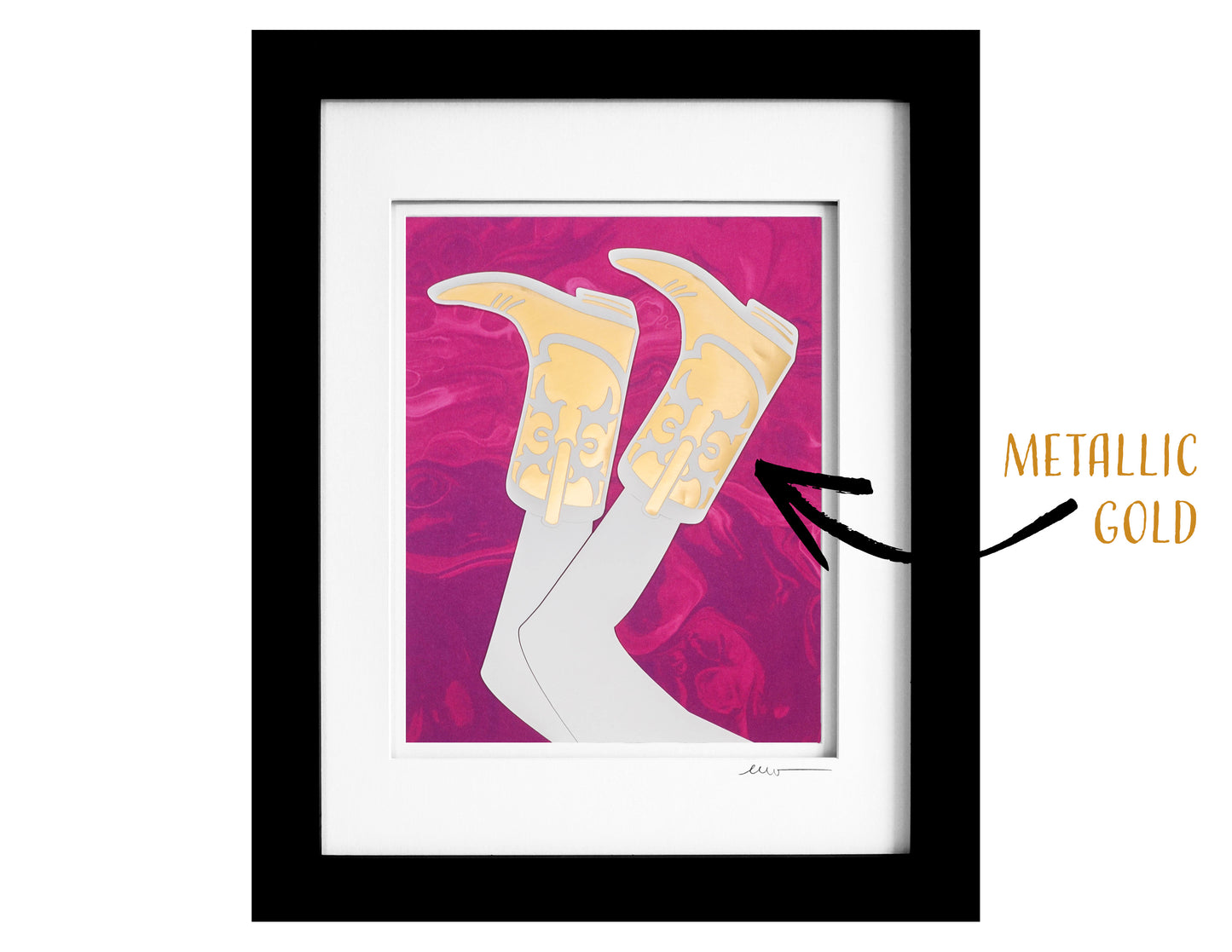 Cowgirl Boots - Pink Marble