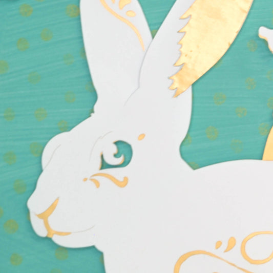 Lucky Hare - Turquoise Spots