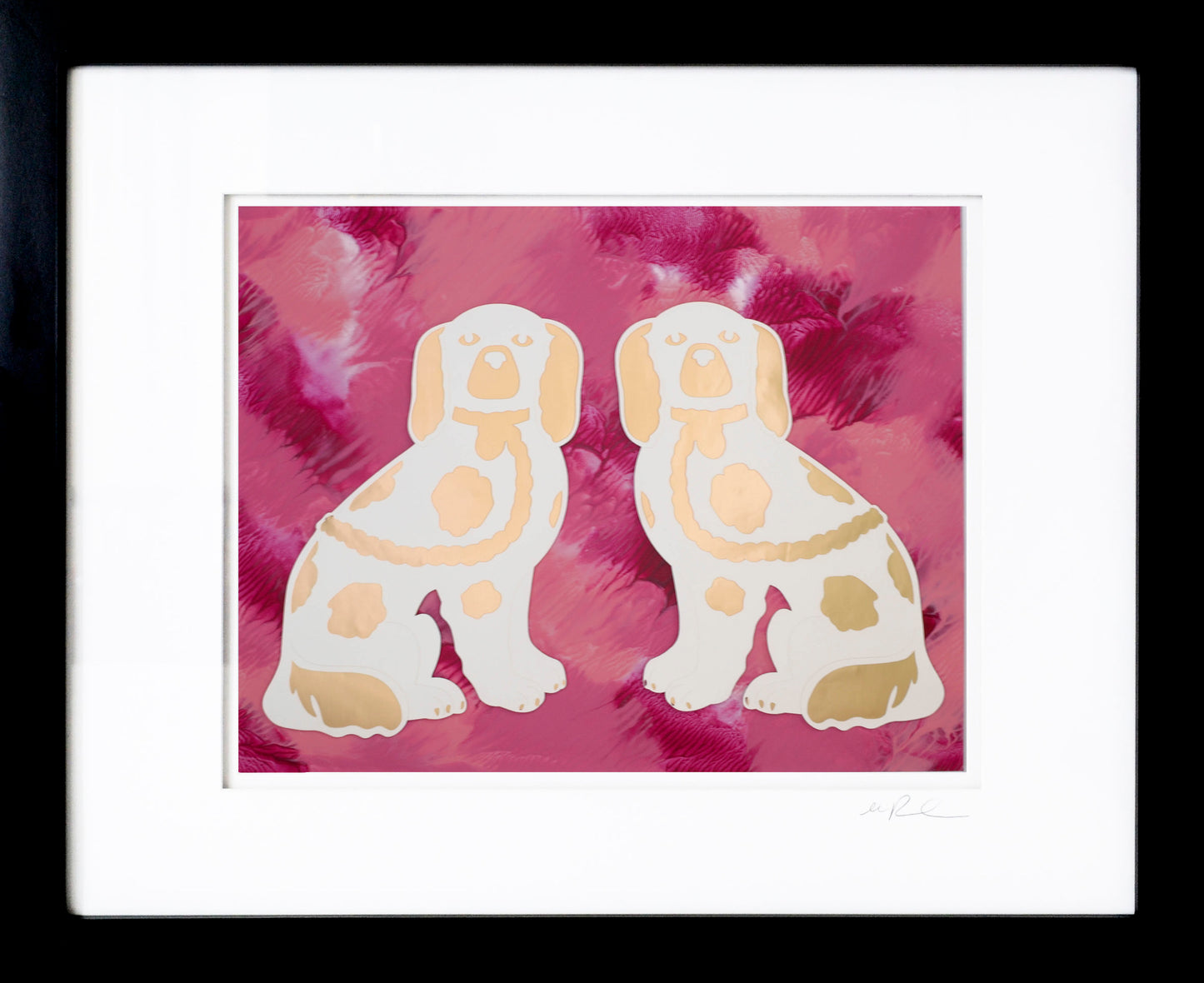 Staffordshire Dogs - Pink Marble