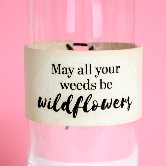 Wildflower Leather Wrap Vase