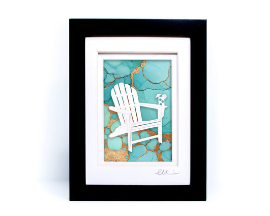 Adirondack Chair — Framed Papercut Shadowbox · Original Signed Art