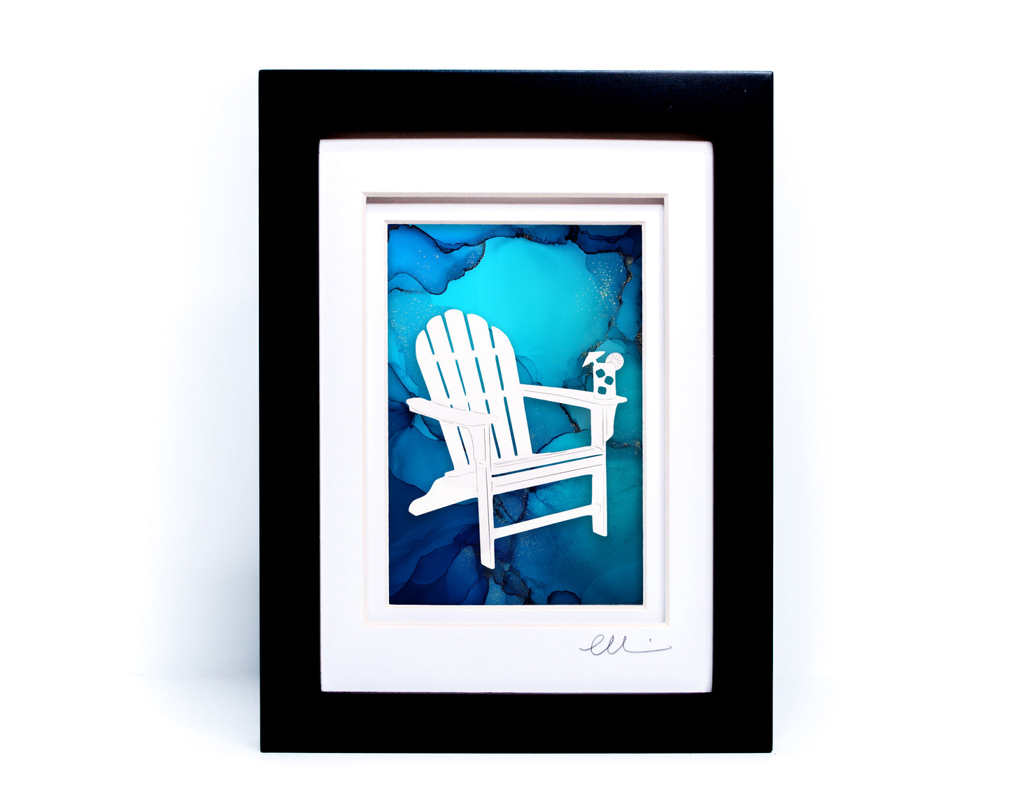 Adirondack Chair — Framed Papercut Shadowbox · Original Signed Art