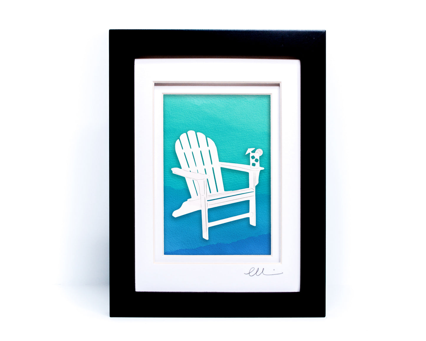 Adirondack Chair — Framed Papercut Shadowbox · Original Signed Art