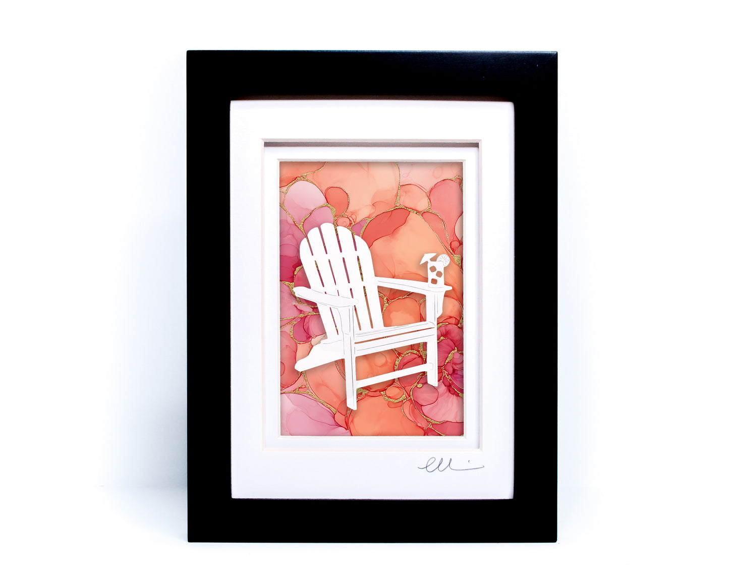 Adirondack Chair — Framed Papercut Shadowbox · Original Signed Art