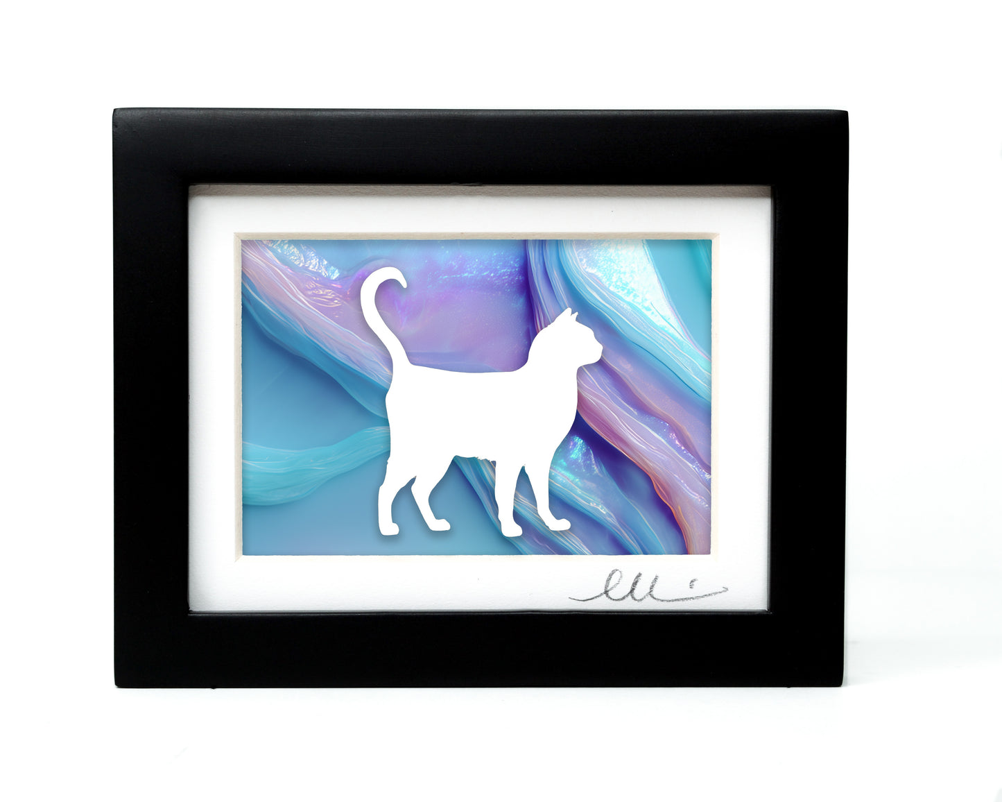 Cat — Framed Papercut Shadowbox · Original Signed Art