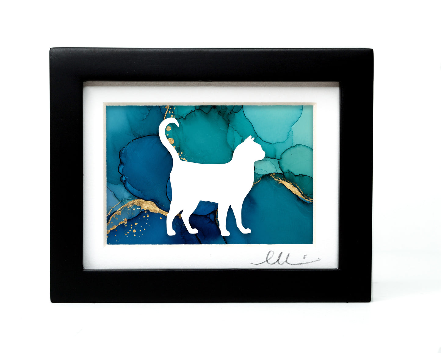 Cat — Framed Papercut Shadowbox · Original Signed Art