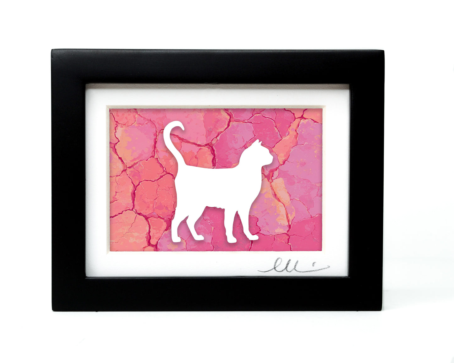 Cat — Framed Papercut Shadowbox · Original Signed Art