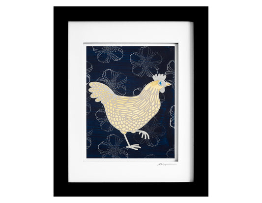 Chicken - Silver Flowers