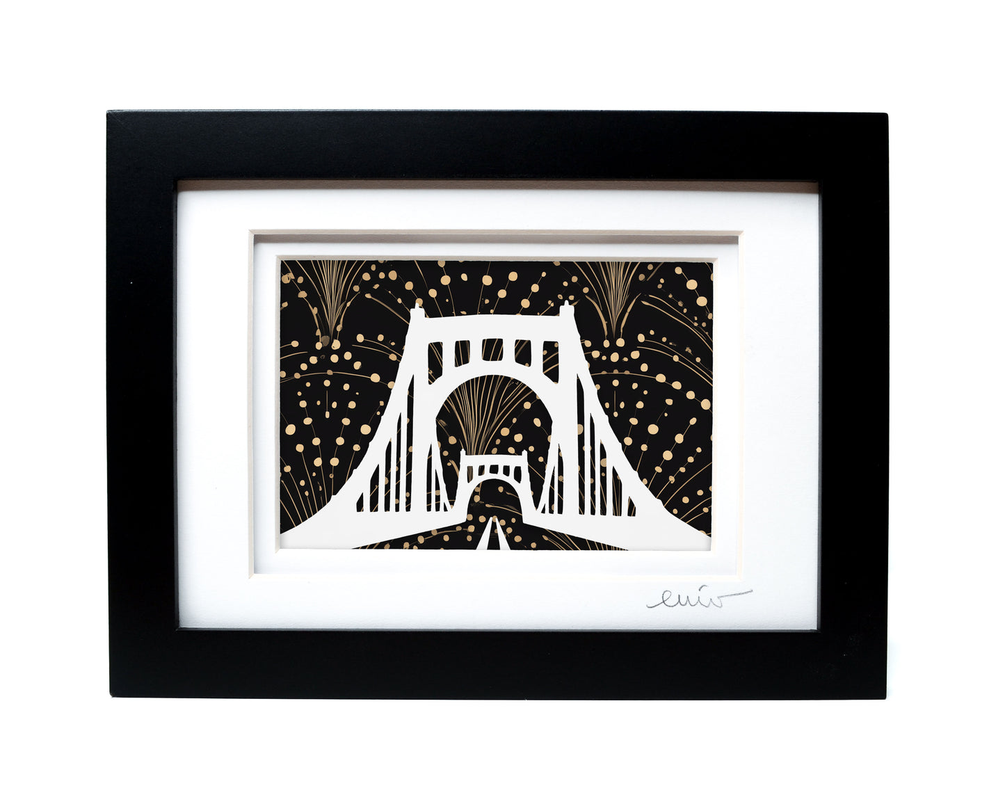 Clemente Bridge — Framed Papercut Shadowbox · Original Signed Art