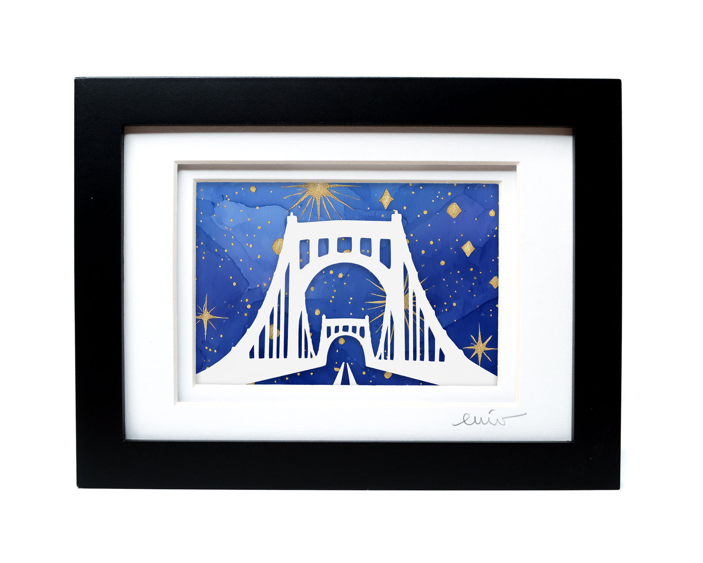 Clemente Bridge — Framed Papercut Shadowbox · Original Signed Art