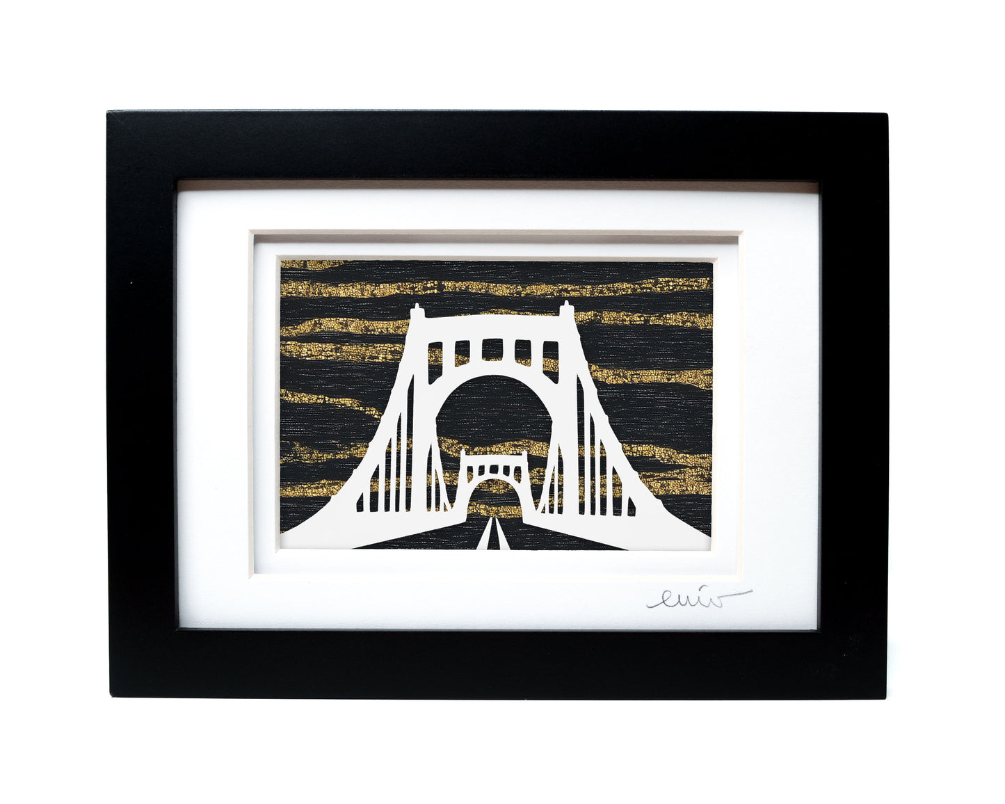 Clemente Bridge — Framed Papercut Shadowbox · Original Signed Art