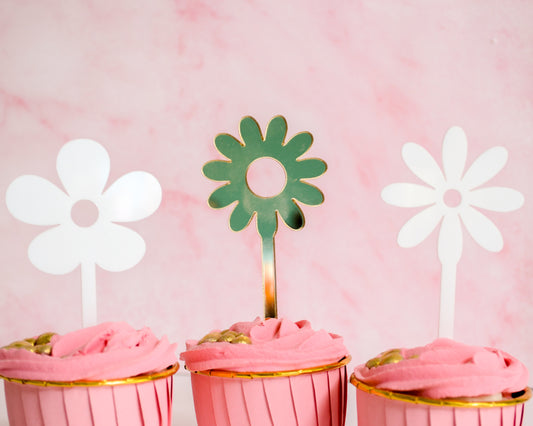 Daisy Cupcake Toppers Set of 6