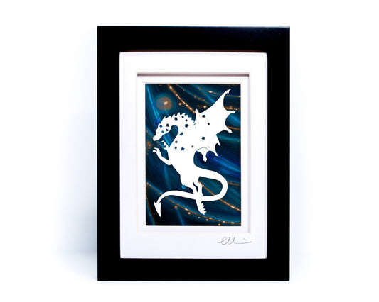 Draco — Framed Papercut Shadowbox · Original Signed Art