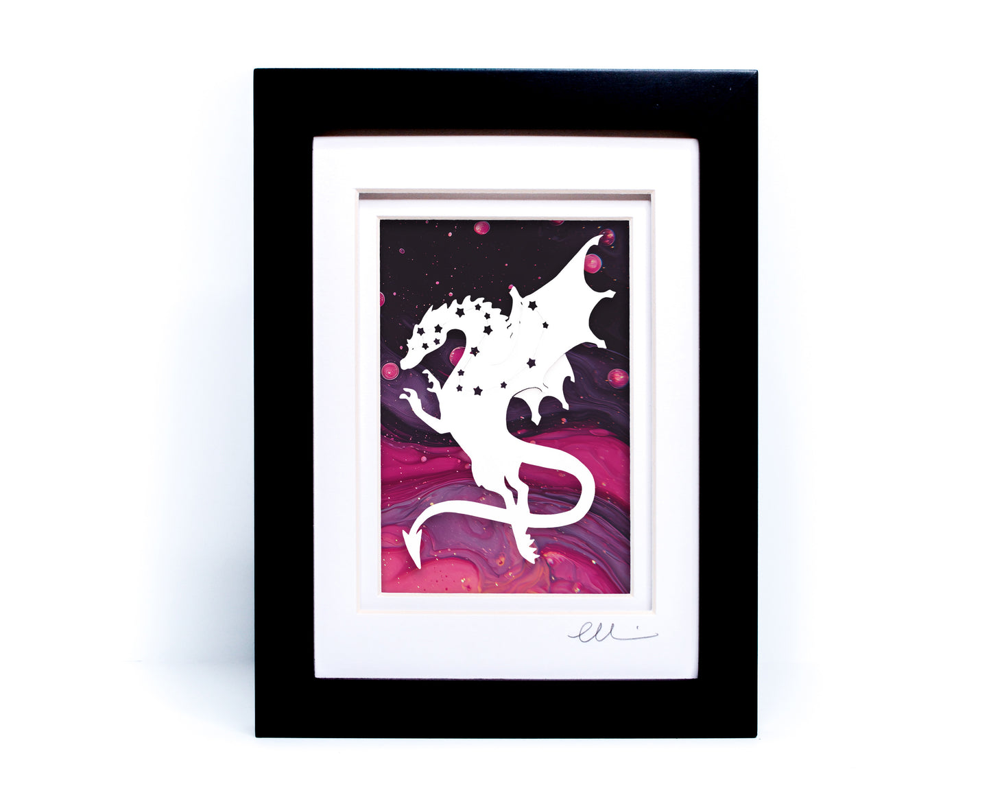 Draco — Framed Papercut Shadowbox · Original Signed Art