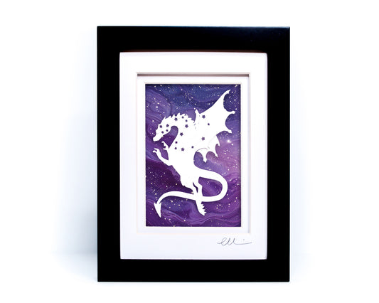 Draco — Framed Papercut Shadowbox · Original Signed Art