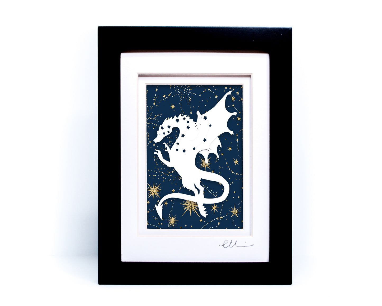 Draco — Framed Papercut Shadowbox · Original Signed Art