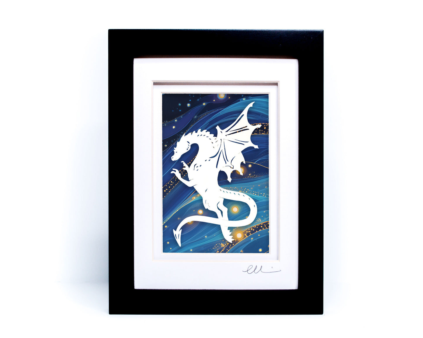 Dragon — Framed Papercut Shadowbox · Original Signed Art