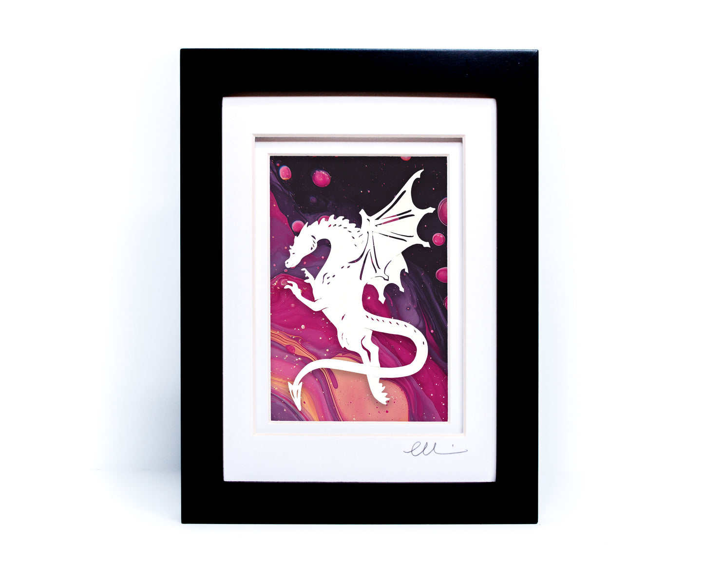 Dragon — Framed Papercut Shadowbox · Original Signed Art
