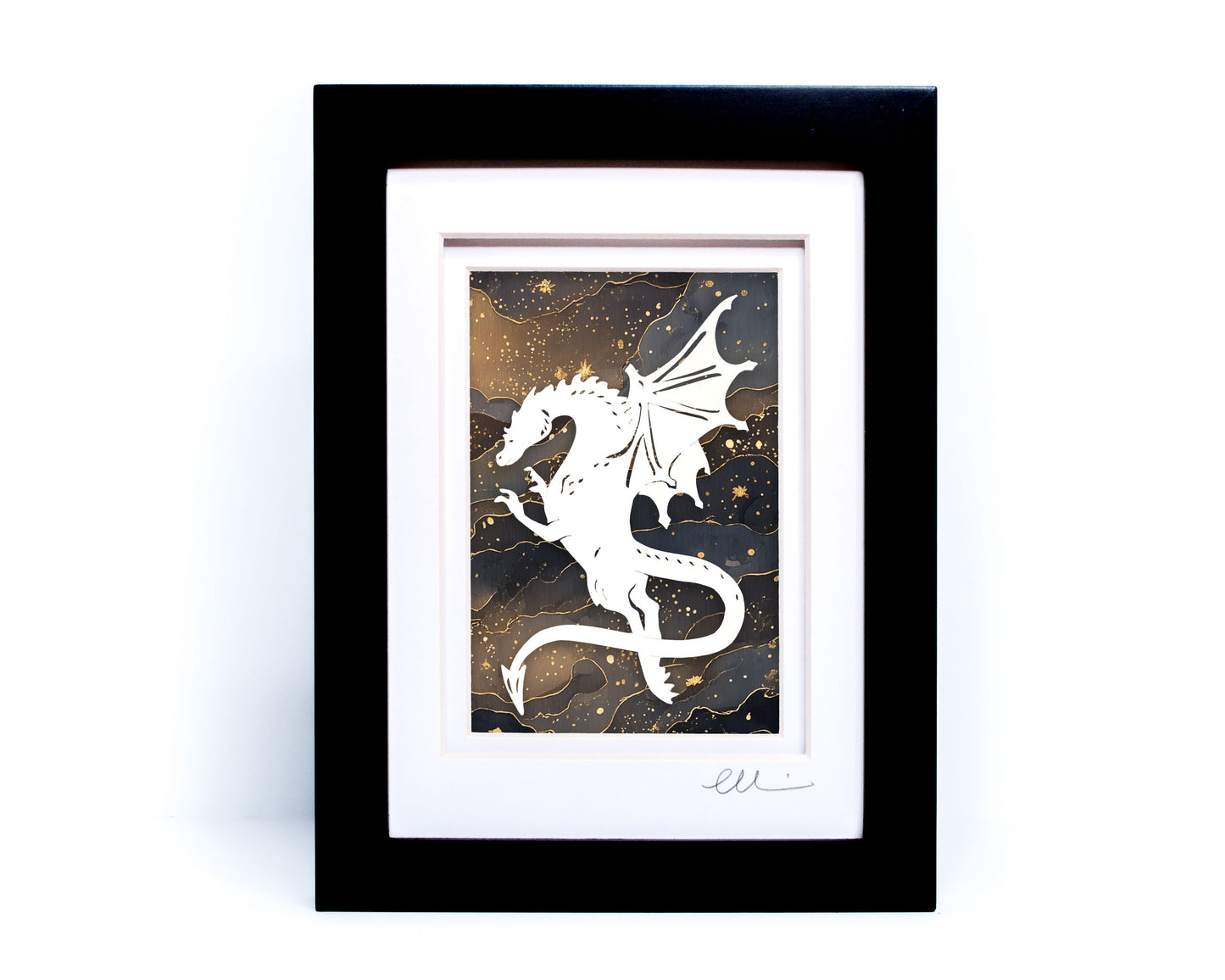 Dragon — Framed Papercut Shadowbox · Original Signed Art