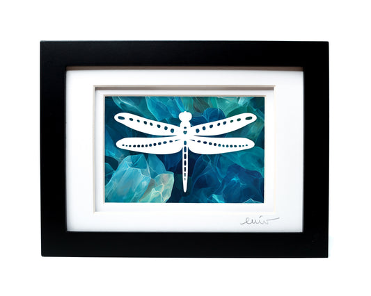Dragonfly — Framed Papercut Shadowbox · Original Signed Art