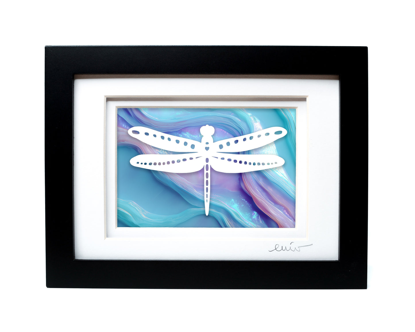 Dragonfly — Framed Papercut Shadowbox · Original Signed Art