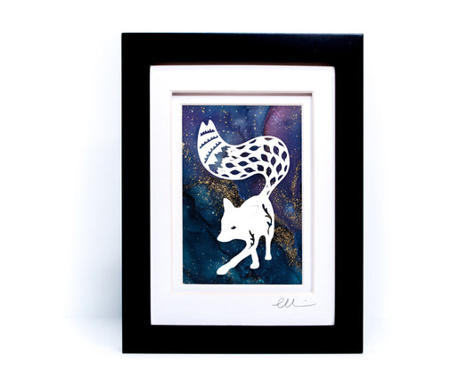 Forest Fox Framed Papercut Shadowbox