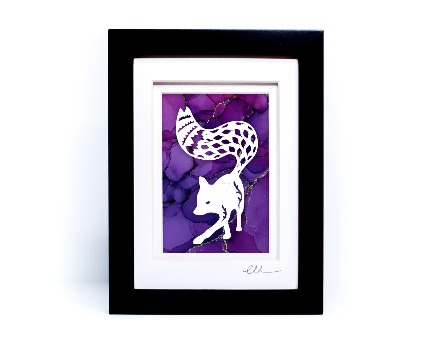 Forest Fox  Framed Papercut Shadowbox