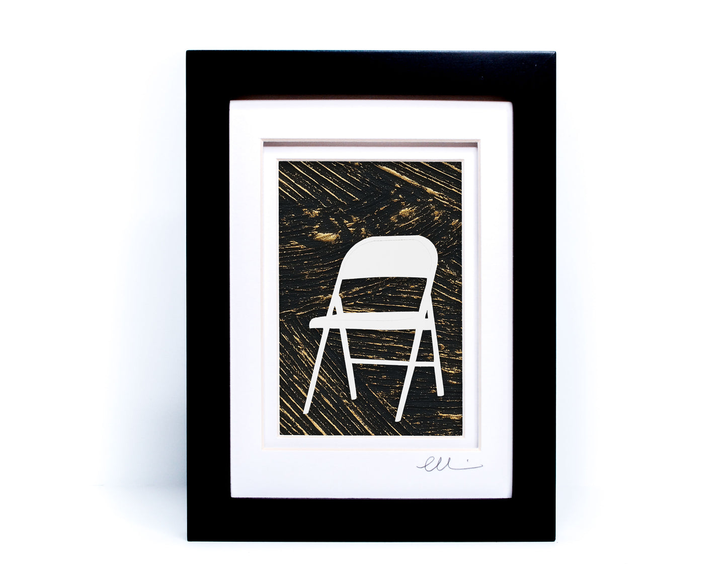 Parking Chair — Framed Papercut Shadowbox · Original Signed Art