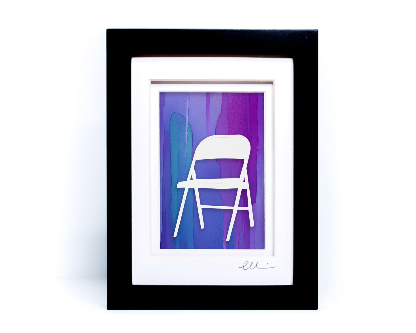 Parking Chair — Framed Papercut Shadowbox · Original Signed Art