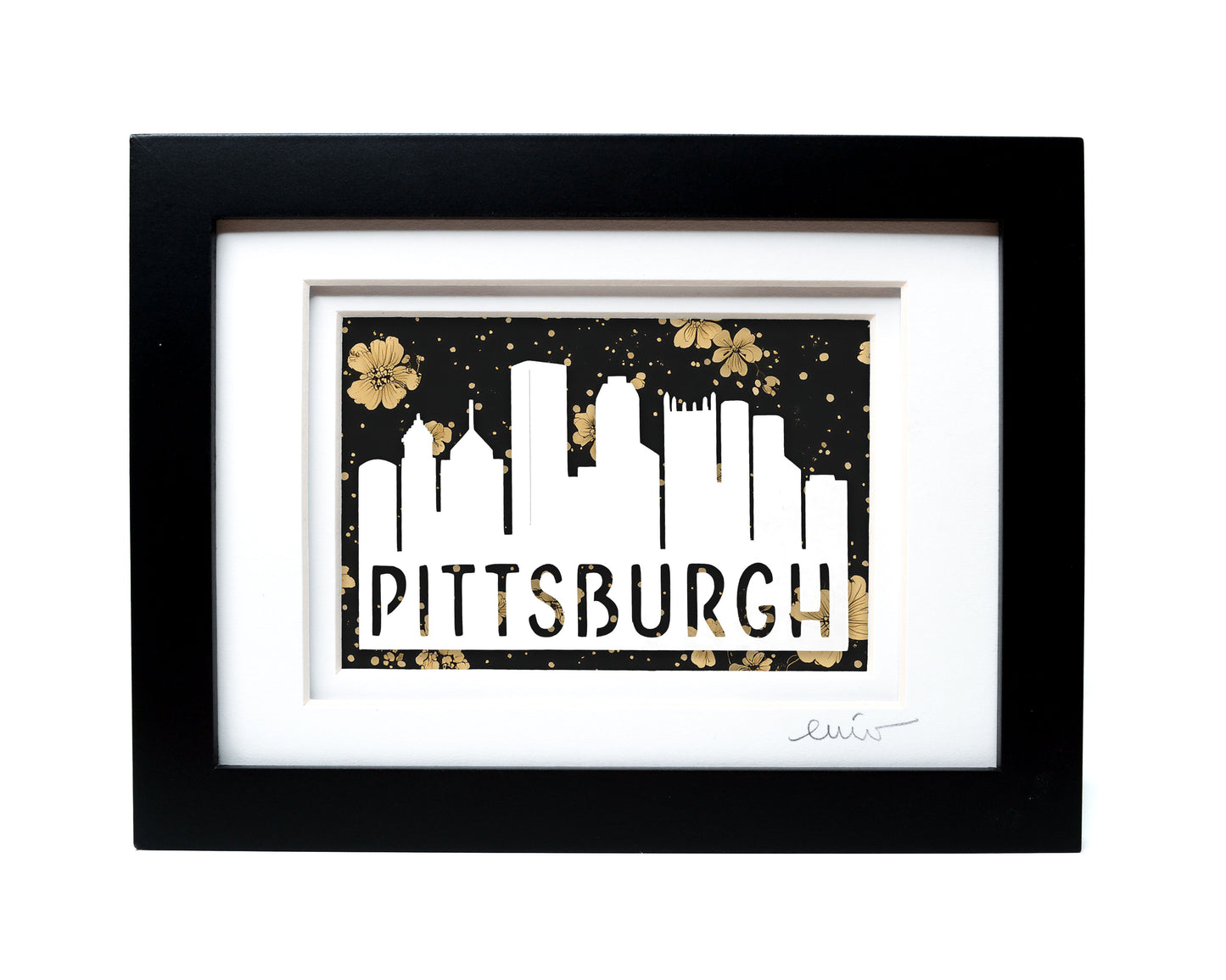 Pittsburgh Skyline — Framed Papercut Shadowbox · Original Signed Art