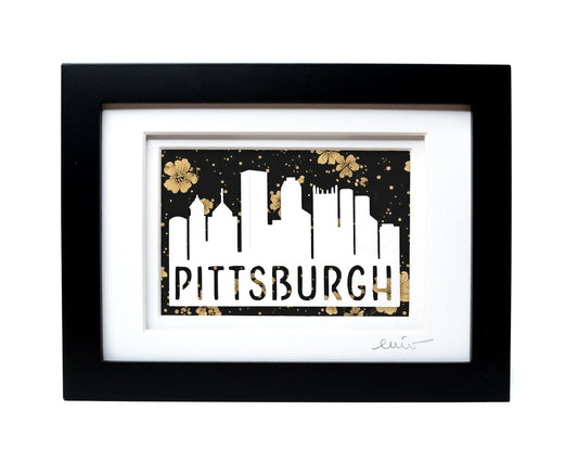 Pittsburgh Skyline — Framed Papercut Shadowbox · Original Signed Art