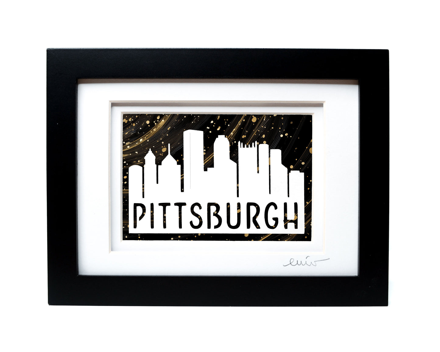 Pittsburgh Skyline — Framed Papercut Shadowbox · Original Signed Art