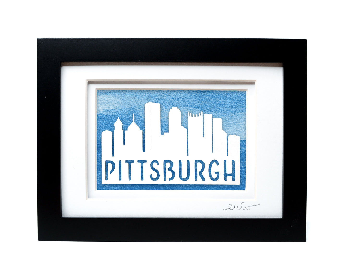Pittsburgh Skyline — Framed Papercut Shadowbox · Original Signed Art