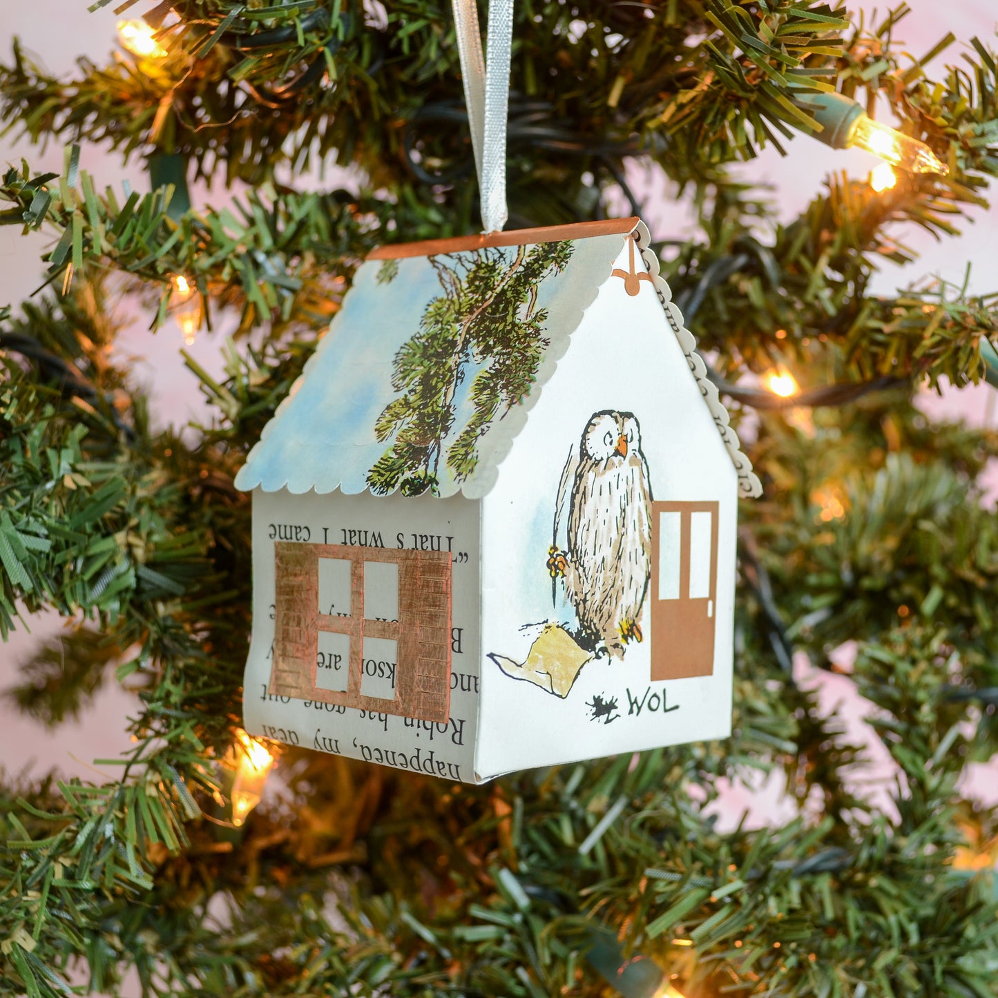 Pooh Owl Cottage Ornament