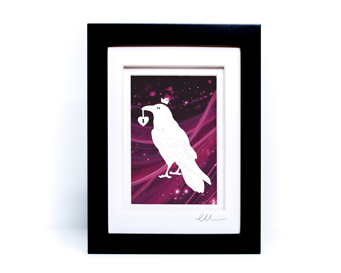 Raven King — Framed Papercut Shadowbox · Original Signed Art