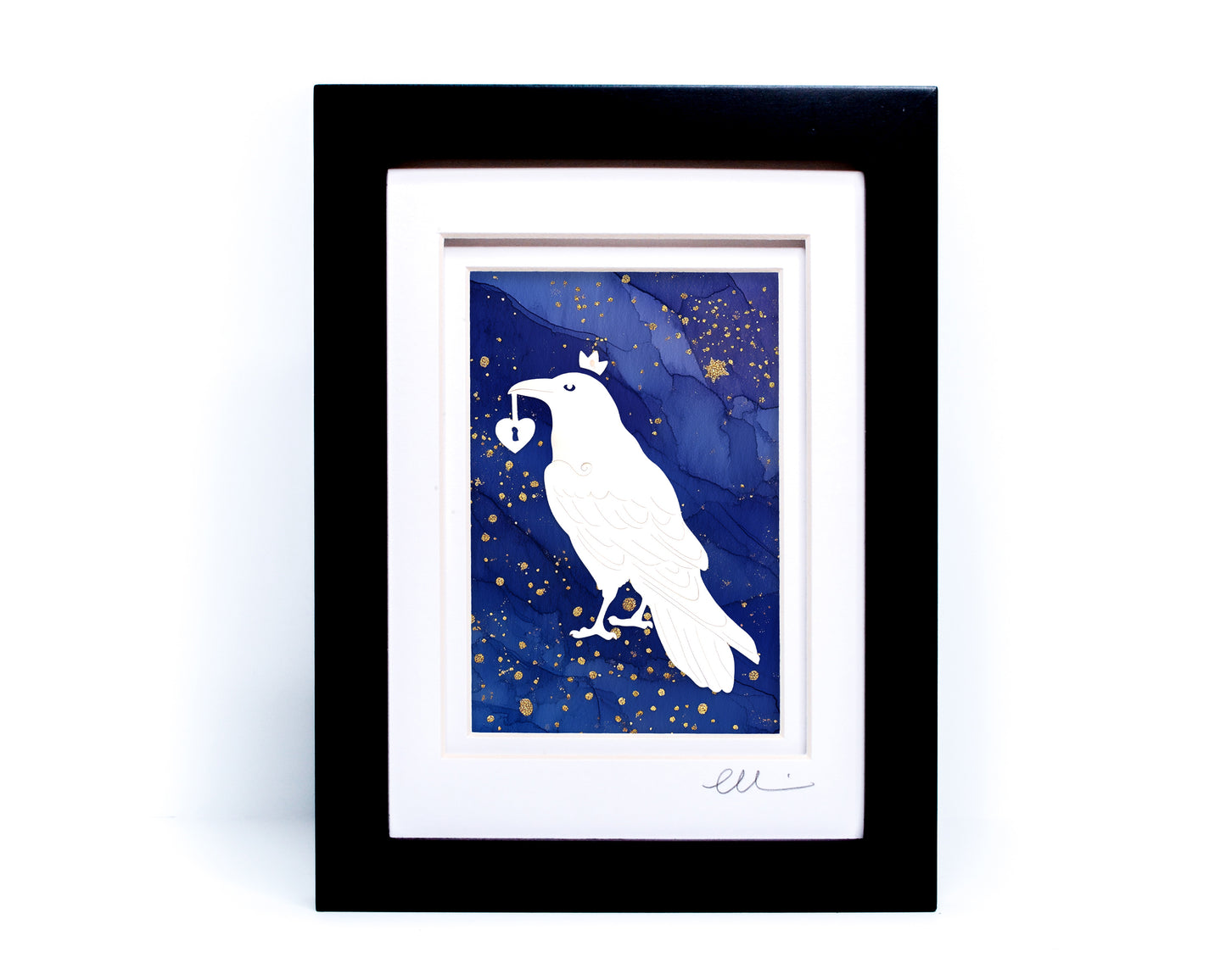 Raven King — Framed Papercut Shadowbox · Original Signed Art