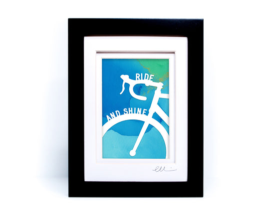 Ride and Shine — Framed Papercut Shadowbox · Original Signed Art