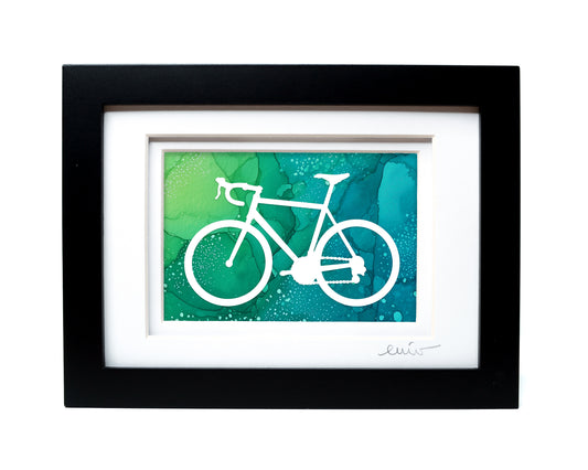 Road Bike — Framed Papercut Shadowbox · Original Signed Art