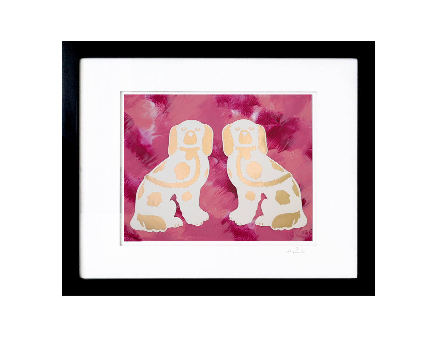 Staffordshire Dogs - Pink Marble