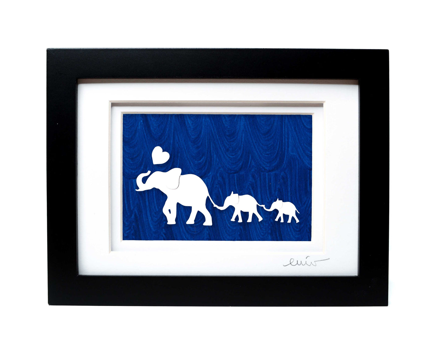 Elephant and Two Baby Papercut