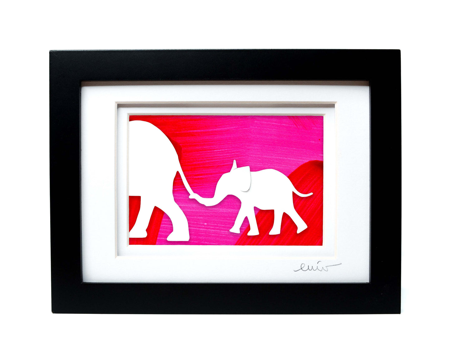 Elephant and Baby Papercut
