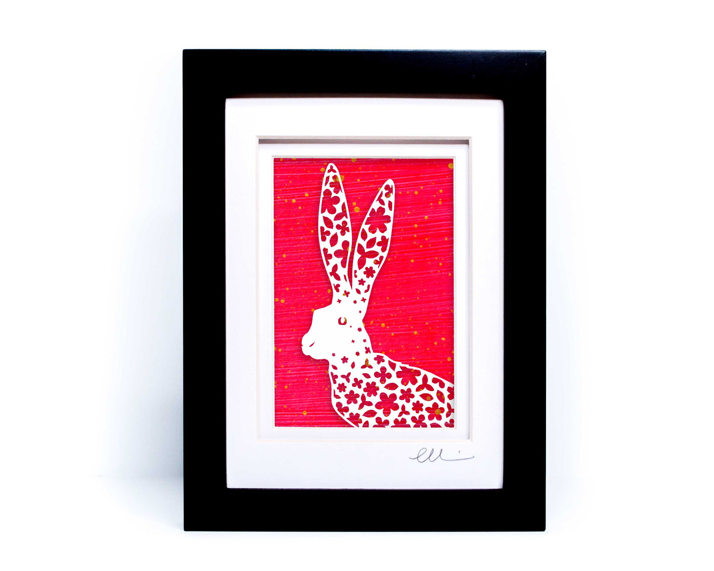 Flower Hare Papercut