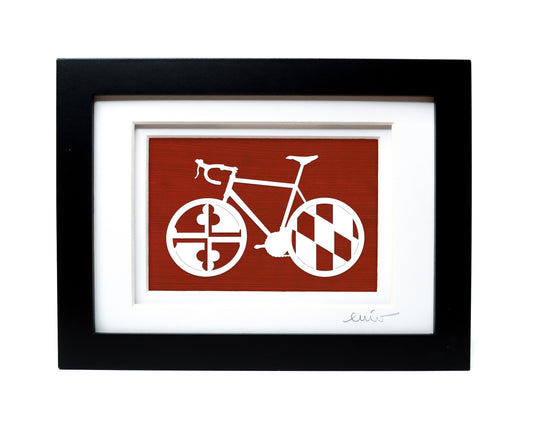 MD Flag Road Bike Papercut
